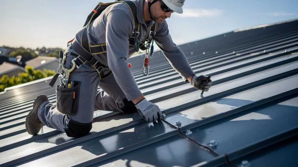 Emergency roof repair on metal commerical roof in Orlando
